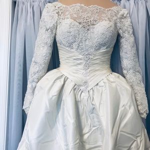Wedding gown with matching veil